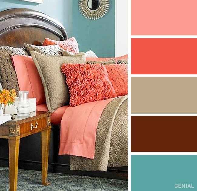 coral + beige