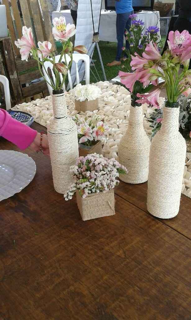 Centros de mesa cristal, vintage y velas - 1