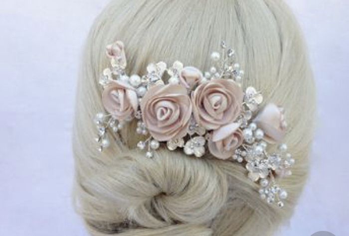 Tocados para novias en tonalidades rosas - 9