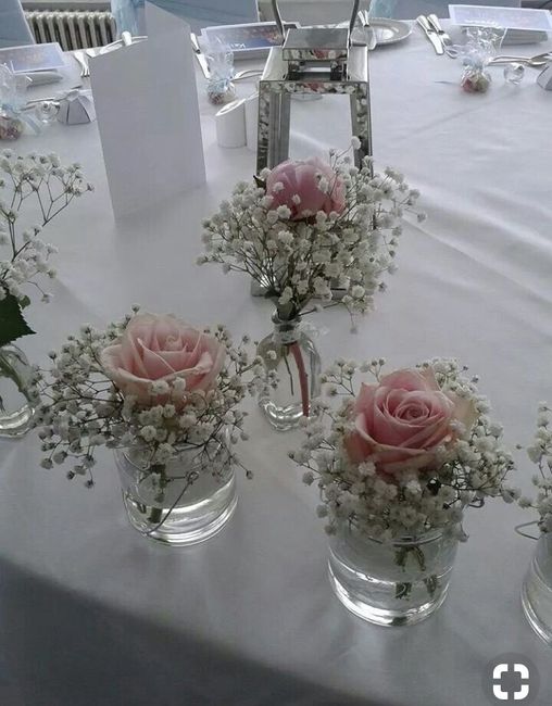 Centros de mesa con tonos rosas - 1