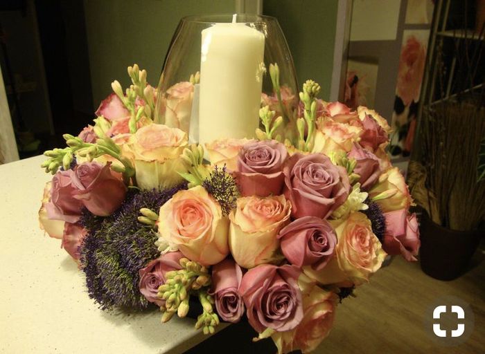 Centros de mesa con tonos rosas - 7