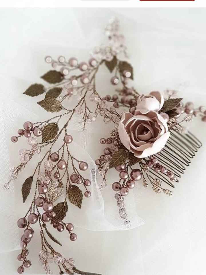 Tocados para novias en tonalidades rosas - 12
