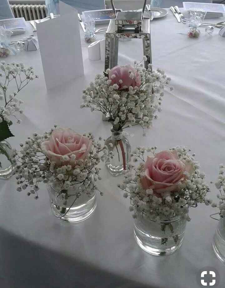 Centros de mesa con tonos rosas - 1