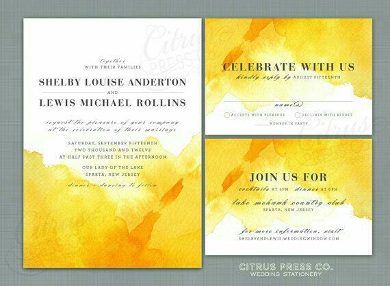 Colores: invitaciones con toques amarillos 9