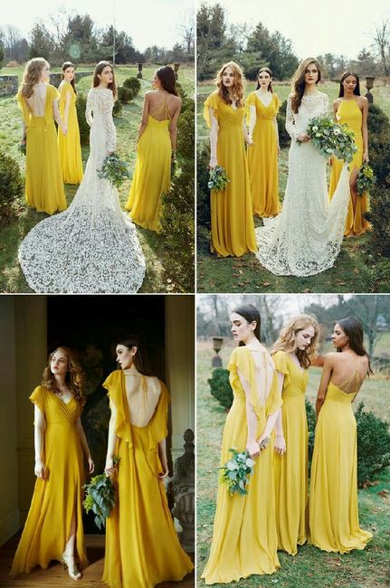 Colores: vestidos amarillos para las damas 5