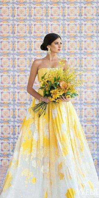 Colores: vestidos de novia con toques amarillos 2