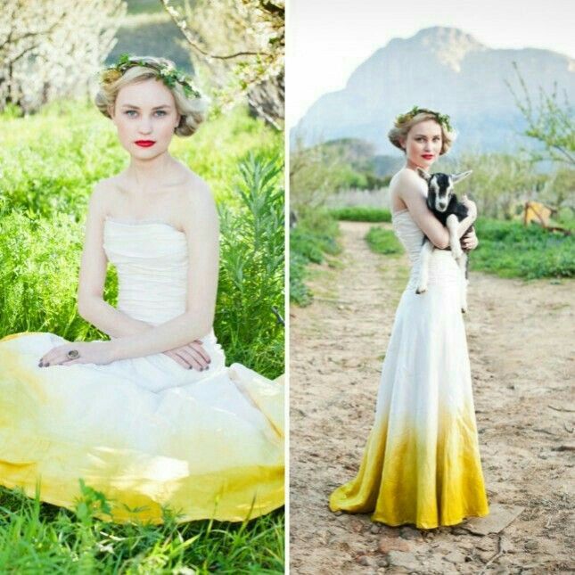 Colores: vestidos de novia con toques amarillos 5
