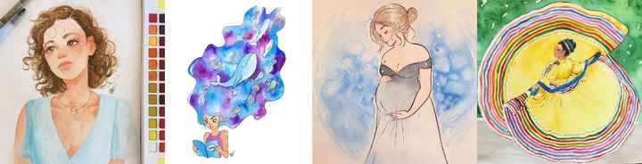 Ilustraciones creadas por Scarlet Adrianne's Art