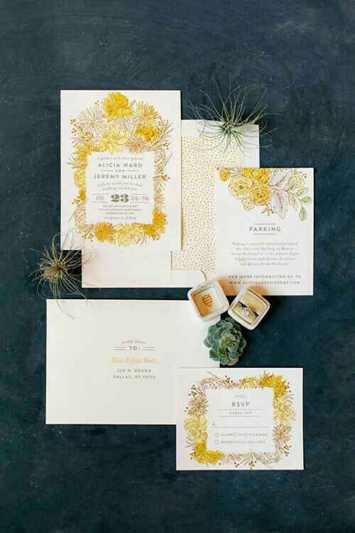 Colores: invitaciones con toques amarillos - 1