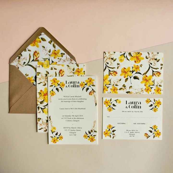 Colores: invitaciones con toques amarillos - 2