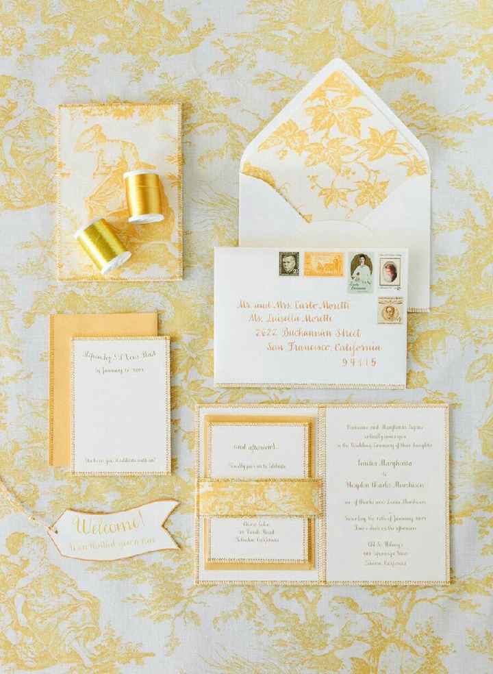 Colores: invitaciones con toques amarillos - 3