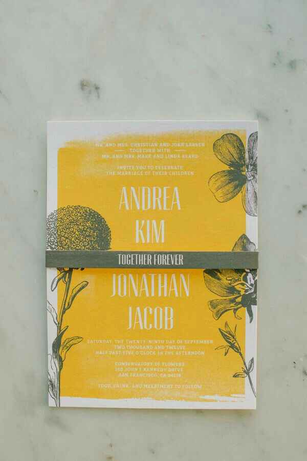 Colores: invitaciones con toques amarillos - 7
