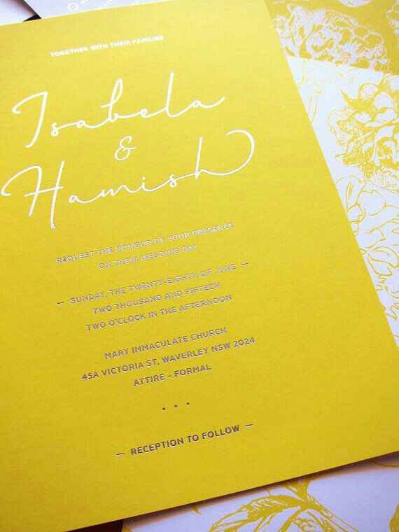 Colores: invitaciones con toques amarillos - 8