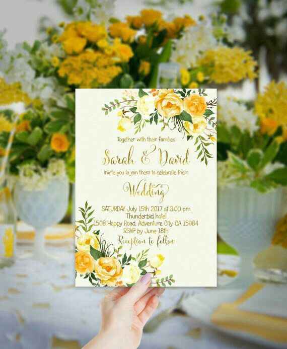 Colores: invitaciones con toques amarillos - 10