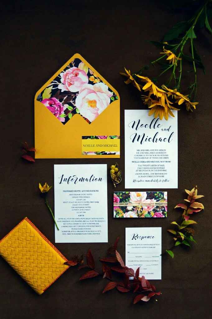 Colores: invitaciones con sobre amarillo - 1