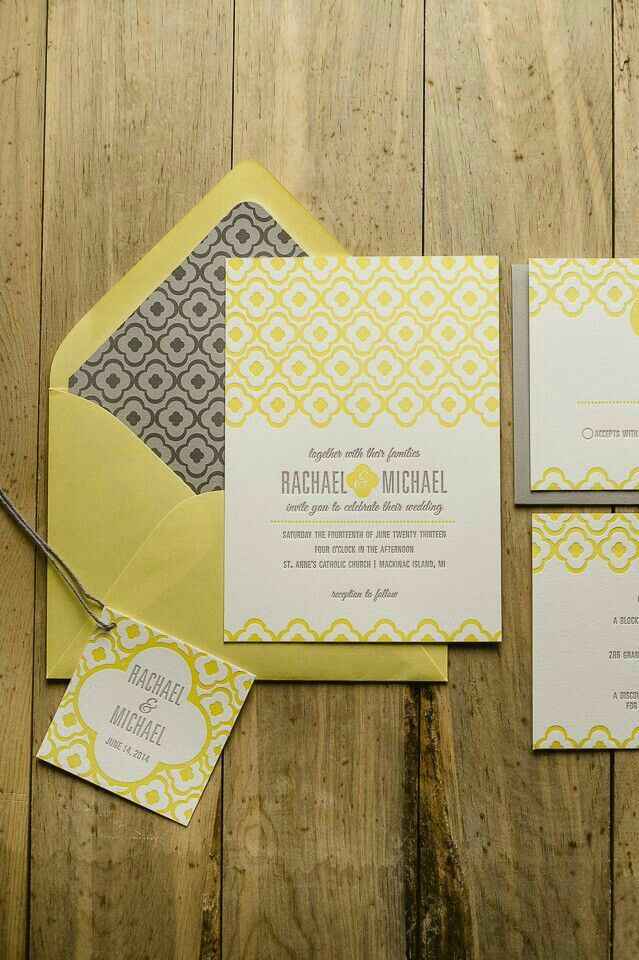 Colores: invitaciones con sobre amarillo - 3
