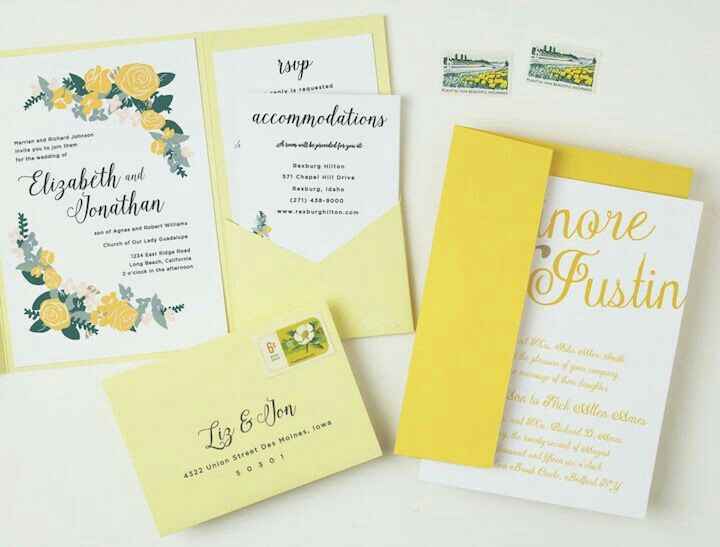 Colores: invitaciones con sobre amarillo - 4