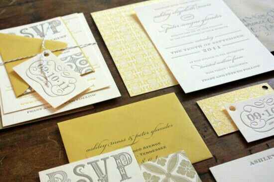 Colores: invitaciones con sobre amarillo - 6