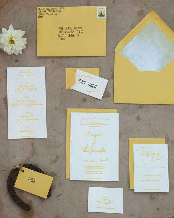 Colores: invitaciones con sobre amarillo - 8