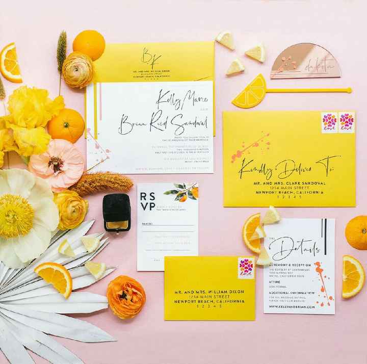 Colores: invitaciones con sobre amarillo - 9