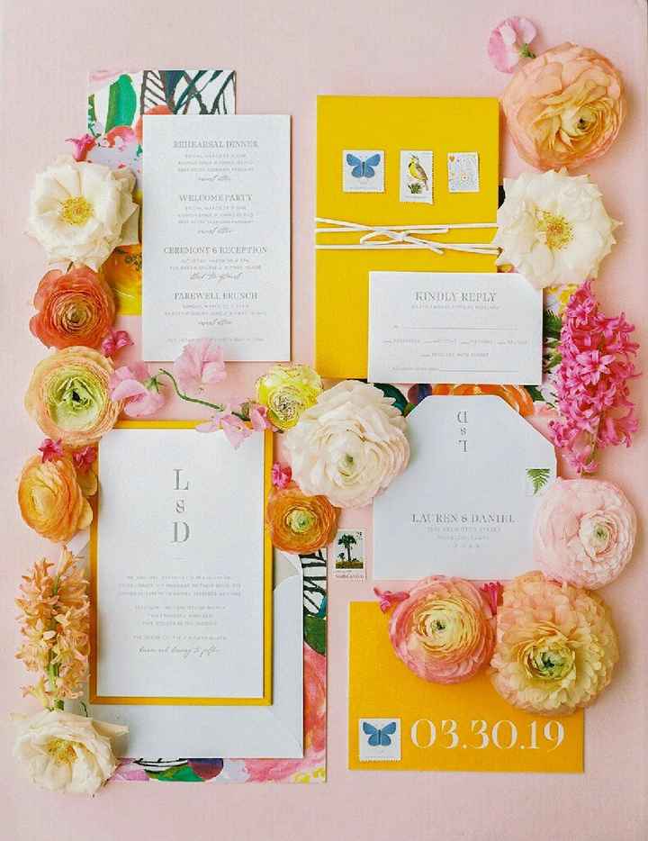 Colores: invitaciones con sobre amarillo - 10
