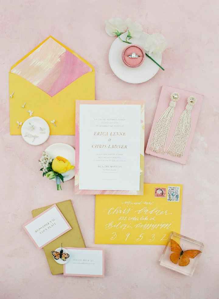 Colores: invitaciones con sobre amarillo - 13