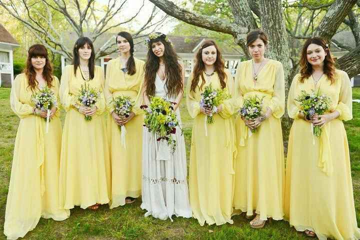 Colores: vestidos amarillos para las damas - 12