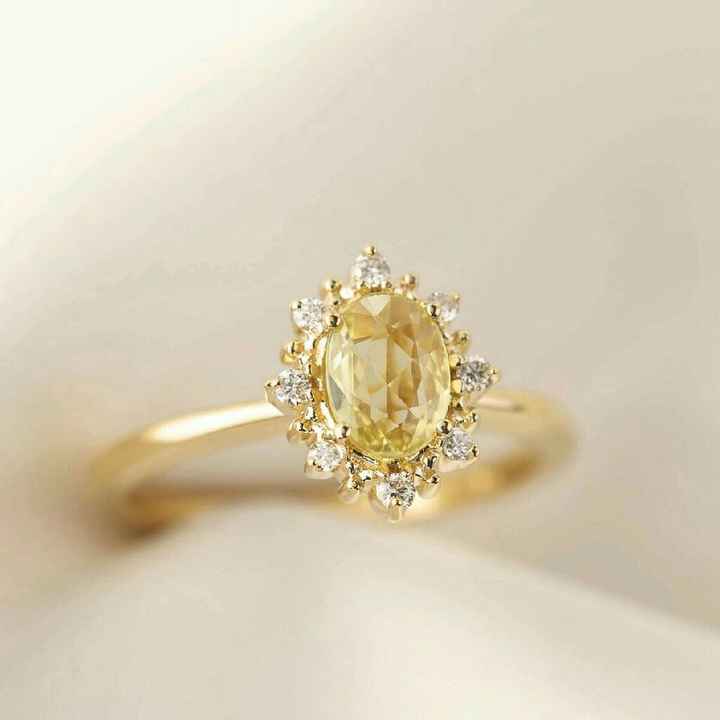 Colores: anillos con piedras amarillas - 3