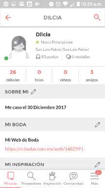 asi esta en la apps mi perfil
