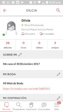 asi esta en la apps mi perfil