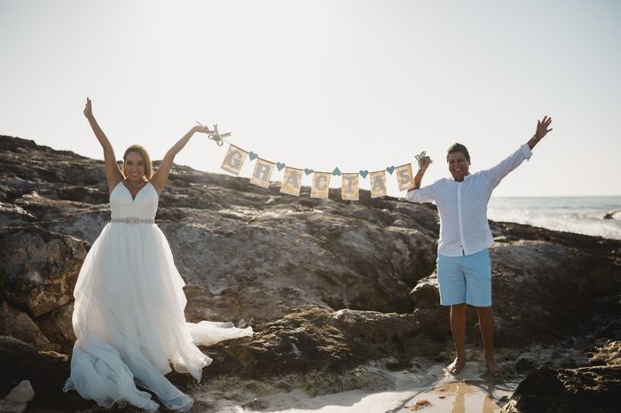 ¡¡¡¡¡nuestro trash the Dress..... en punta piedra Tulum!!!!!! 10