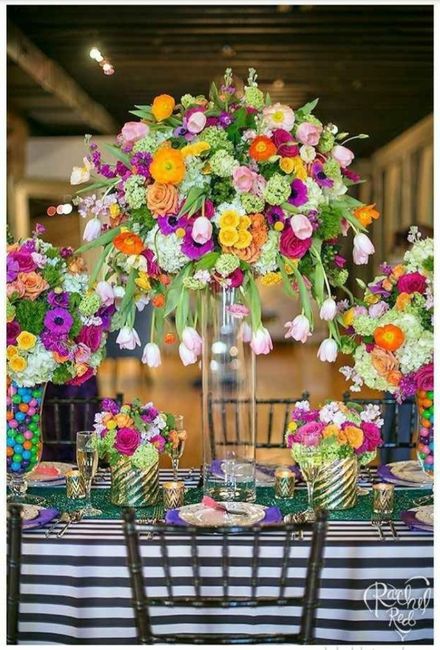 "Colores: Centros de Mesa Muy Arcoíris" - 1