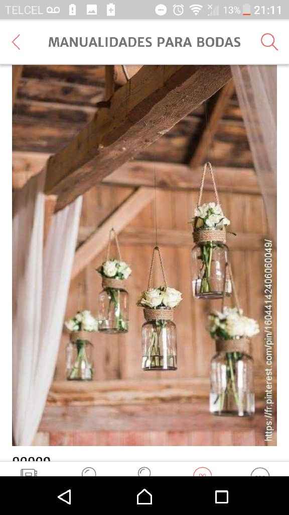 Frascos y botellas colgantes para decorar la boda - 1
