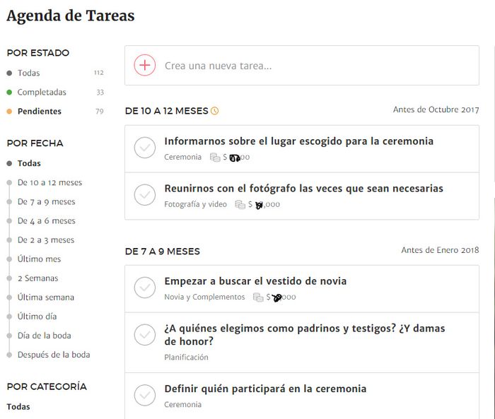 agenda tareas