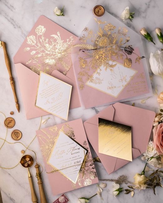 Invitaciones con toques rosas💕 6