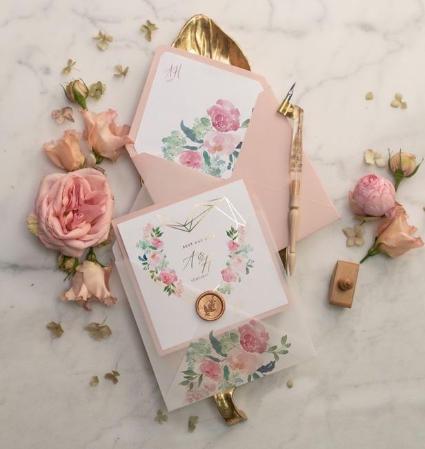 Invitaciones con toques rosas💕 7