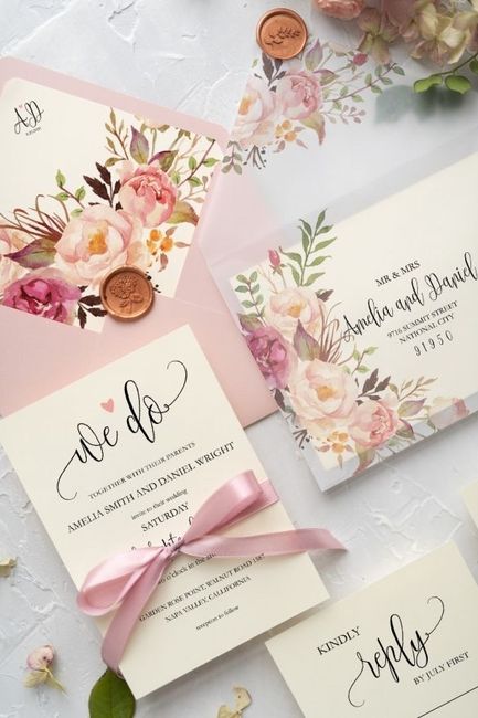 Invitaciones con toques rosas💕 9