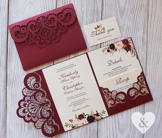 Invitaciones en color vino❤️ 2