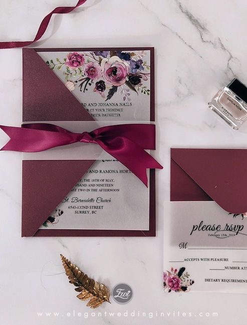 Invitaciones en color vino❤️ 5