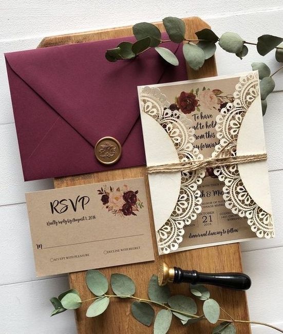 Invitaciones en color vino❤️ 8
