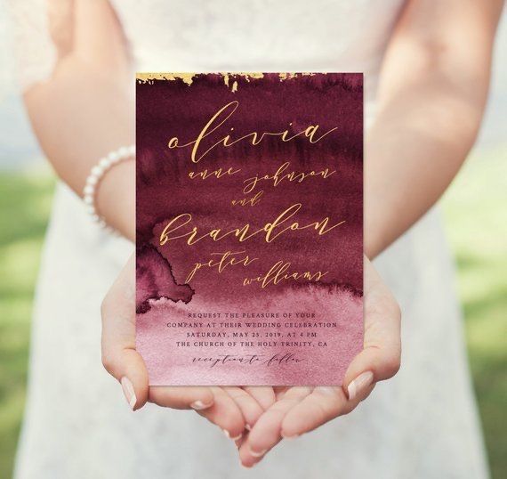 Invitaciones en color vino❤️ 12