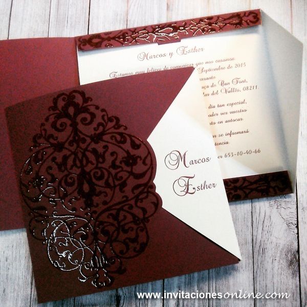 Invitaciones en color vino❤️ 15