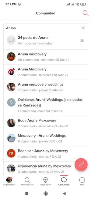 Opiniones Aruná Weddings (solo bodas ya Realizadas) 1