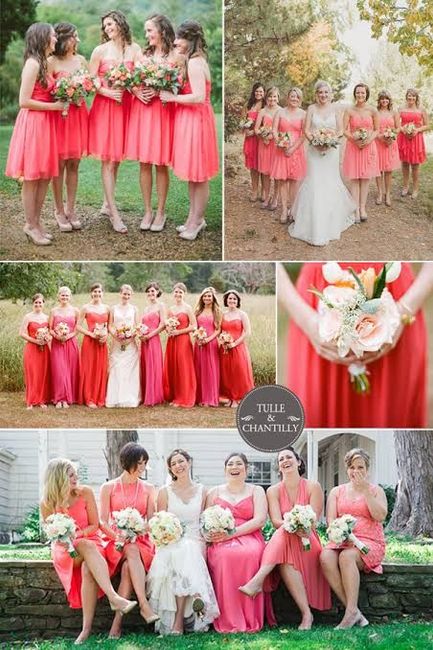 Damas en tonos rosas con naranja. - 1