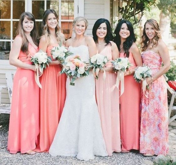 Damas en tonos rosas con naranja. - 4