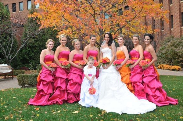 Damas en tonos rosas con naranja. - 9