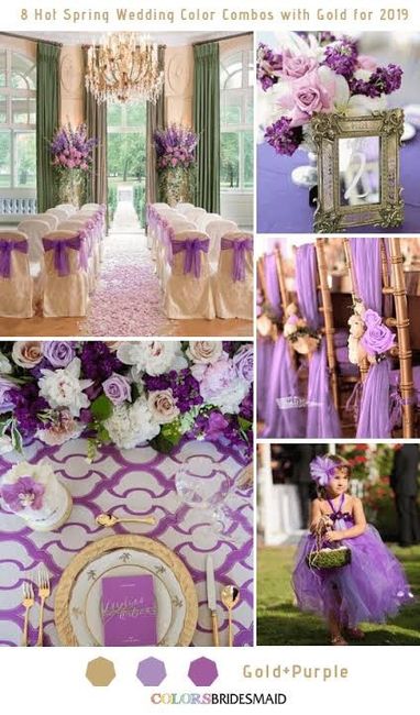 Tu boda en morado con dorado. 3