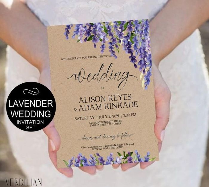 Invitaciones Lavanda. - 1