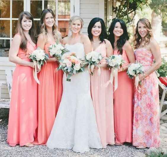 Damas en tonos rosas con naranja. - 4