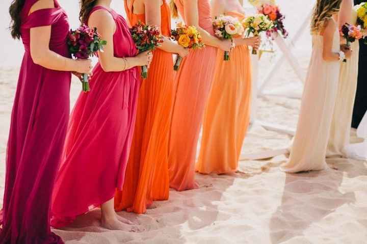 Damas en tonos rosas con naranja. - 5